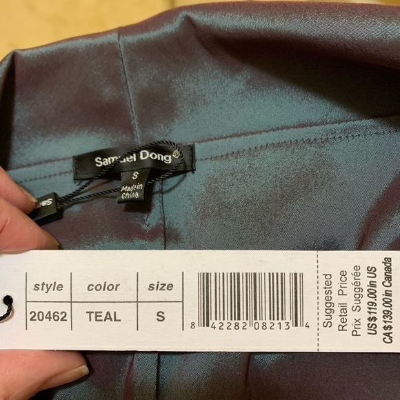 Samuel Dong v neck satin top with fold detail neckline NWT - Picture 11 of 16